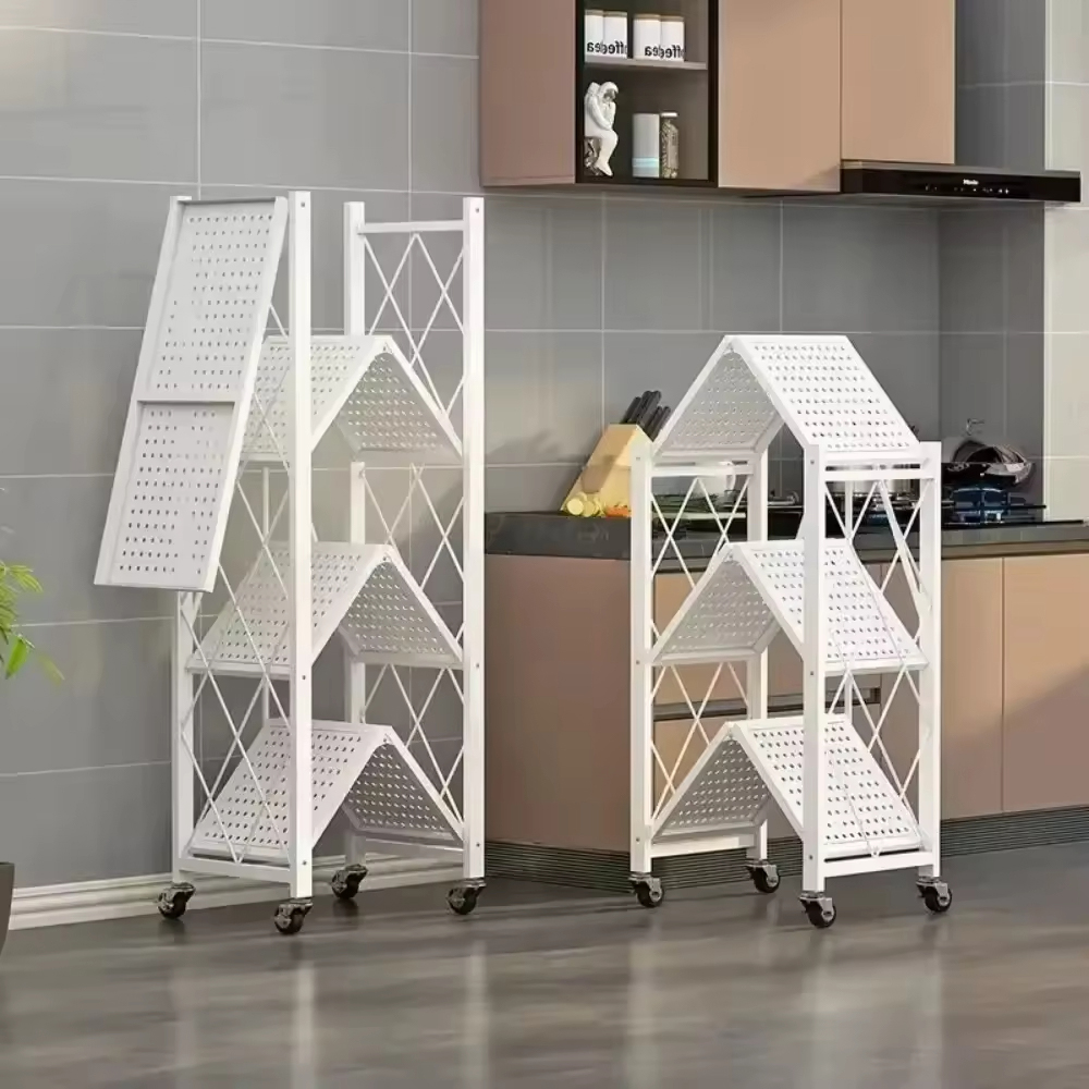 Foldable Multi-Tier Large-Capacity Storage Shelves for Home